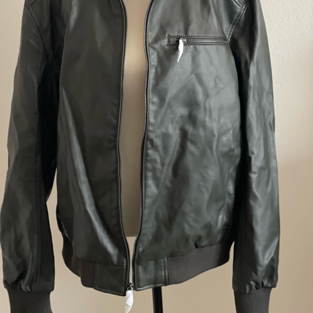 Gray man leather jacket size L and XL